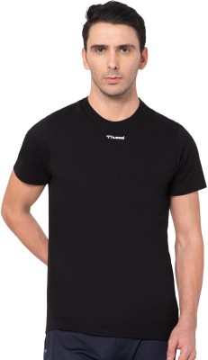 HUMMEL Typography Men Round Neck Black T-Shirt
