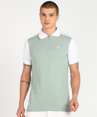 KILLER Colorblock Men Polo Neck Light Green T-Shirt