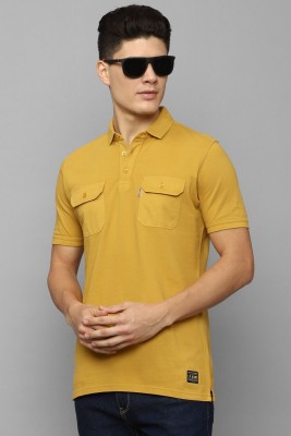 LOUIS PHILIPPE Solid Men Polo Neck Yellow T-Shirt