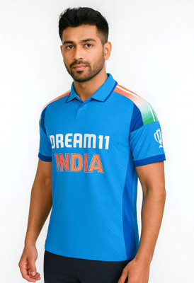 Ryze Printed Men Polo Neck Blue T-Shirt