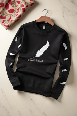 FASHIUM Printed Men Round Neck Black T-Shirt