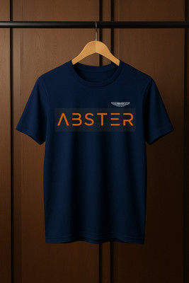 ABSTER Printed Men Round Neck Navy Blue T-Shirt