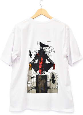 KALOTH Printed Men Round Neck White T-Shirt