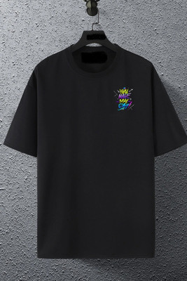 sova legacy Printed Men Round Neck Black T-Shirt