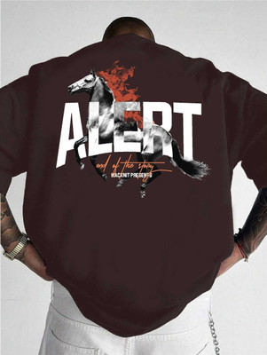 Macknit Printed Men Round Neck Brown T-Shirt