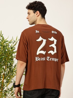 THE HOLLANDER Printed Men Crew Neck Brown T-Shirt