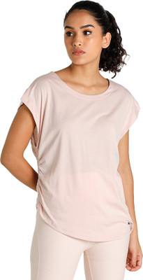 PUMA Solid Women Crew Neck Pink T-Shirt