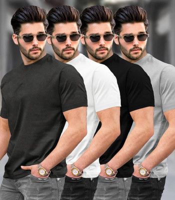 TRIPR Solid Men Round Neck Multicolor T-Shirt