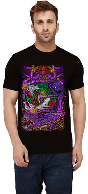 sova legacy Printed Men Round Neck Black T-Shirt