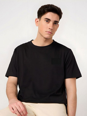 SZN Graphic Print Men Round Neck Black T-Shirt