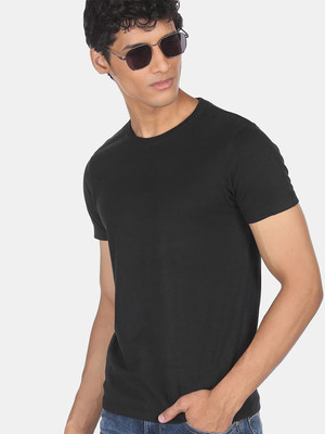 RULEDBYSUN Solid Men Round Neck Black T-Shirt