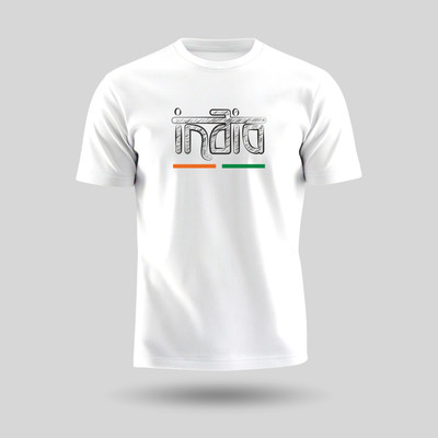 Luv My India Printed Men Round Neck White T-Shirt