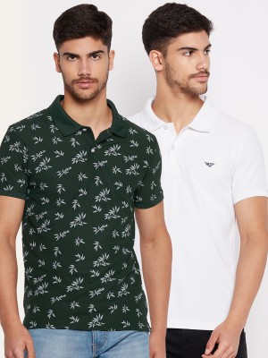 RISS Graphic Print Men Polo Neck Dark Green T-Shirt