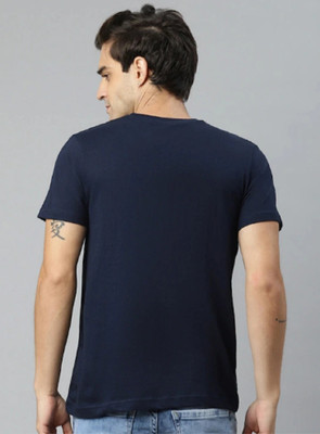 ATTITUDE START OF FASHION Graphic Print Men Round Neck Blue, Black T-Shirt