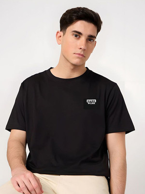 SZN Graphic Print Men Round Neck Black T-Shirt