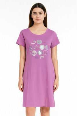 Lipshe Printed Women Round Neck Pink T-Shirt