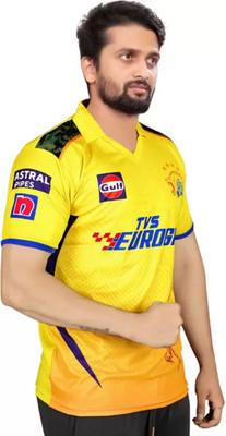 Smv Printed Men Polo Neck Yellow T-Shirt