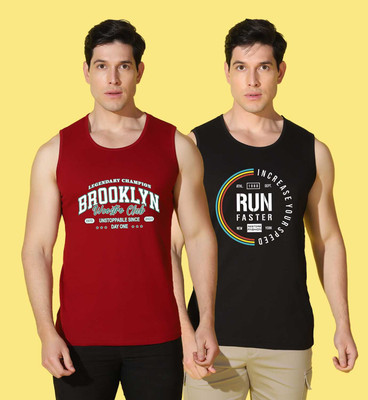 WOOSTRO Printed Men Scoop Neck Multicolor T-Shirt