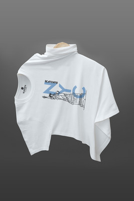 SCATCHITE Printed Men Round Neck White T-Shirt