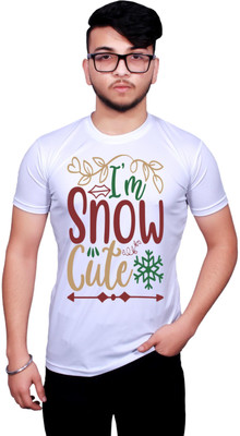NITYANAND CREATIONS Graphic Print Men Round Neck White T-Shirt