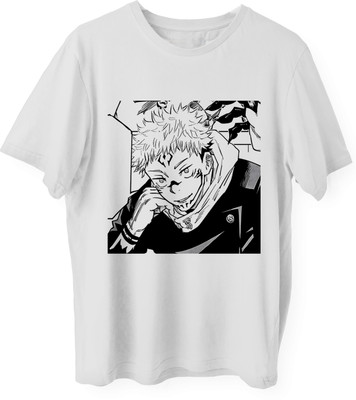 ON TREND Printed Men Round Neck White T-Shirt