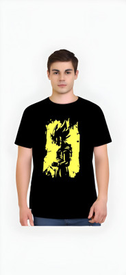Royal Creations By Rv Printed Men Round Neck Black T-Shirt