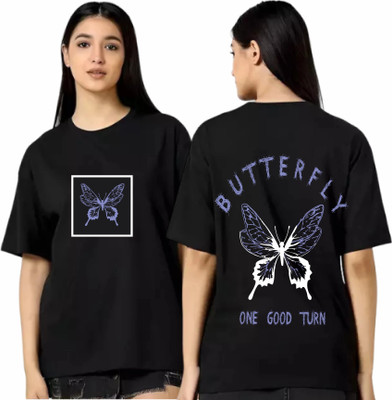 Uniplanet Store Graphic Print Women Round Neck Black T-Shirt