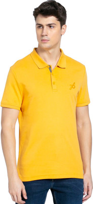 JOCKEY Solid Men Polo Neck Yellow T-Shirt