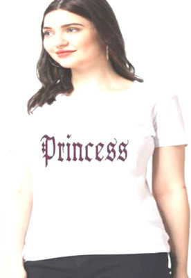 EJIS Typography Women Round Neck White T-Shirt