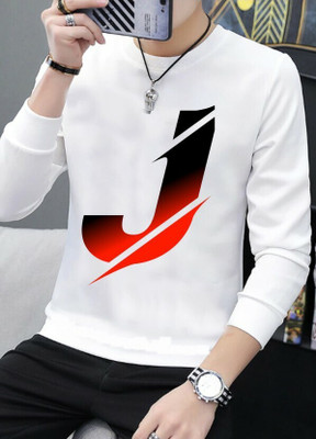 Jishu Fashion Printed Men Round Neck White T-Shirt