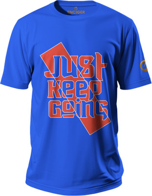 Enciger Printed Men Round Neck Blue T-Shirt