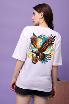 CORSICA Graphic Print Women Round Neck White T-Shirt
