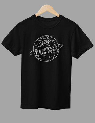 kalavesh Graphic Print Men Round Neck Black T-Shirt