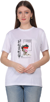 SENORITA COLLECTION Printed Women Round Neck White T-Shirt