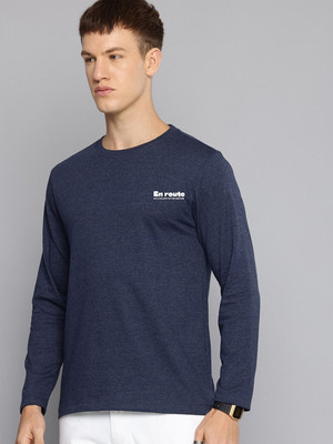 R.Code by The Roadster Life Co. Graphic Print Men Round Neck Navy Blue T-Shirt