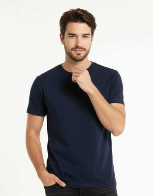 RTDASENTERPRISE Solid Men Round Neck Black T-Shirt