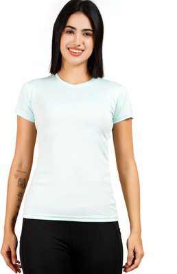 Kyk Solid Women Round Neck White T-Shirt