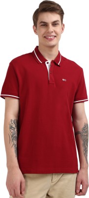 TOMMY HILFIGER Solid Men Polo Neck Red T-Shirt