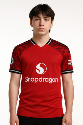 UNIQ Printed Men Polo Neck Red T-Shirt