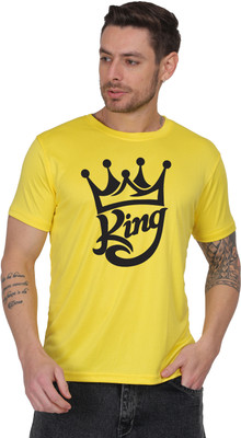 M A TRADERS Graphic Print Men Round Neck Yellow T-Shirt