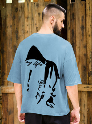 LGGARMENTS Printed Men Round Neck Light Blue T-Shirt