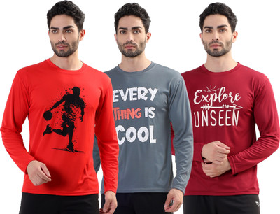 Garmin Printed Men Round Neck Multicolor T-Shirt