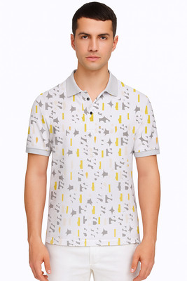 BEELLO STYLE Printed Men Polo Neck Multicolor T-Shirt
