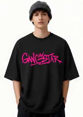 Lavka Printed Men Round Neck Black T-Shirt