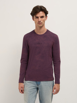 THE BEAR HOUSE Tie & Dye Men Crew Neck Purple T-Shirt
