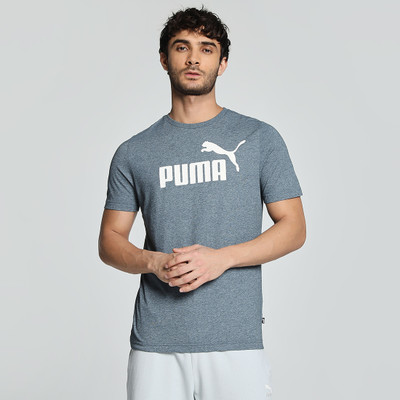 PUMA Solid Men Crew Neck Blue T-Shirt