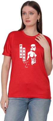 UPTRADE Graphic Print Women Round Neck Red T-Shirt
