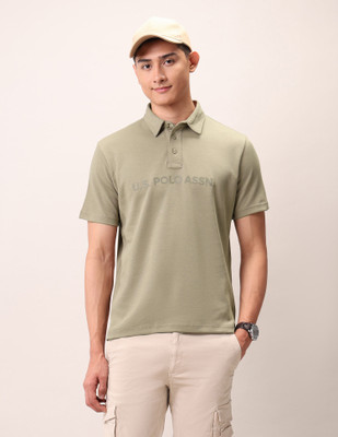 U.S. Polo Assn. Denim Co. Solid Men Polo Neck Light Green T-Shirt