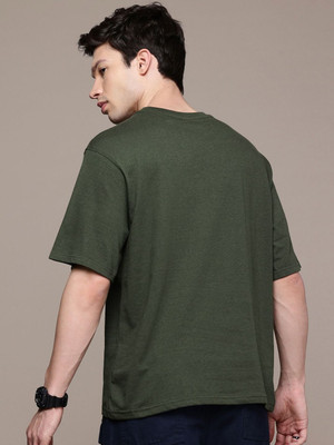 Moda Rapido Graphic Print Men Round Neck Light Green T-Shirt