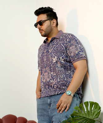 Instafab Plus Printed Men Polo Neck Multicolor T-Shirt